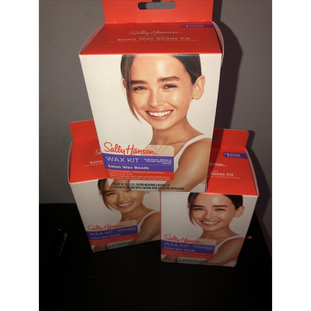 3 Pack SALLY Hansen Wax Kit Wax Beads For Face, Bikini & Sensitive Areas NEW